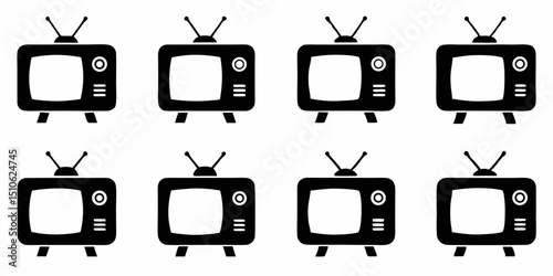 Retro television icon design element for digital projects and retro themed designs