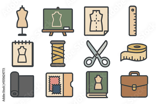 Sewing tools and patterns for fashion design and tailoring