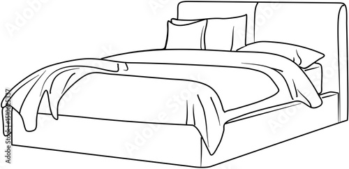 cozy bed furniture coloring page