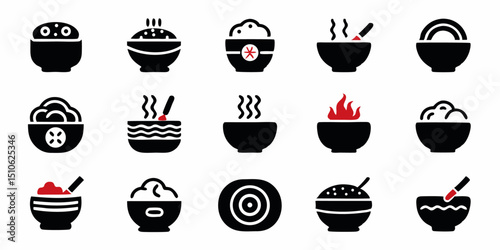 Single ramen bowl icon design for japanese cuisine branding and menu use