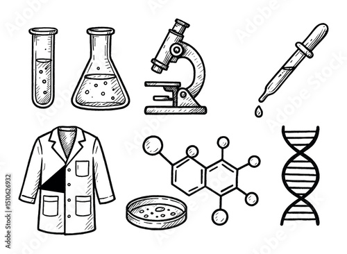 Scientific Sketch Icons