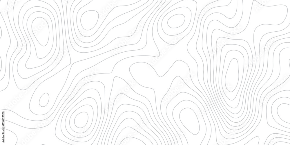 Fototapeta premium Topographic white and gery wavey contour line style map white background. 