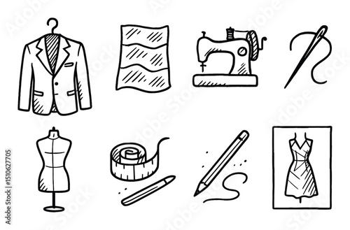 Hand-Drawn Sewing Icons