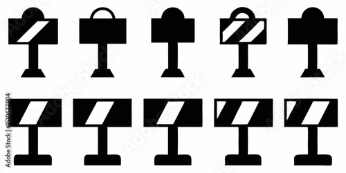 High quality roadblock icon barrier symbol for website and application design