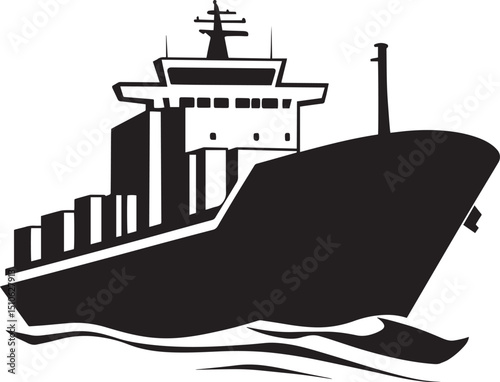 Clean and simple black vector silhouette of a shipping icon.