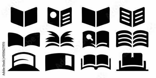 Open book education logo design featuring a book symbol for educational institutions