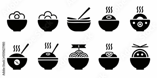 High quality ramen icon design for japanese food branding and culinary websites