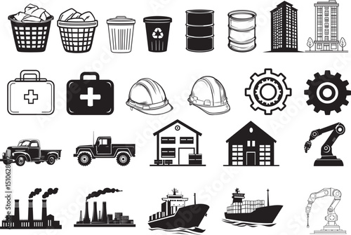 Clean and simple black vector silhouette of a shipping icon.