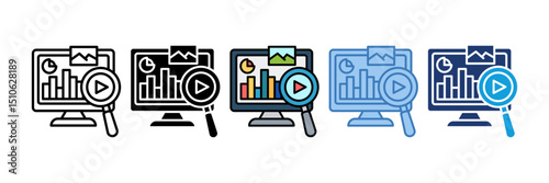 Media Monitoring Icon Element For Design