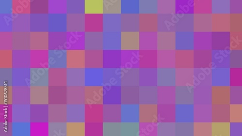 Multicolor simple abstract square background, geometric animation