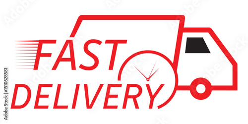 Delivery truck icon set. Fast shipping free online delivery service. Parcel delivery. Auto cargo shipment. Vector graphic elements.