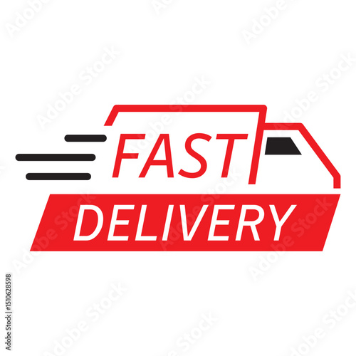 Delivery truck icon set. Fast shipping free online delivery service. Parcel delivery. Auto cargo shipment. Vector graphic elements.