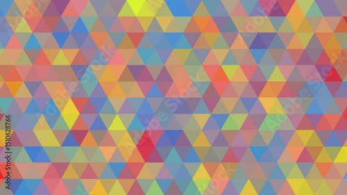 Multicolor simple abstract triangle background, geometric animation
