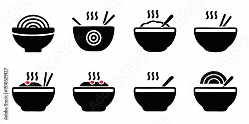 High quality ramen icon design for japanese food branding and culinary websites