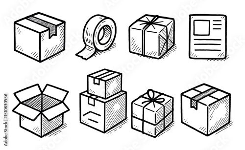 Hand-Drawn Shipment Icons