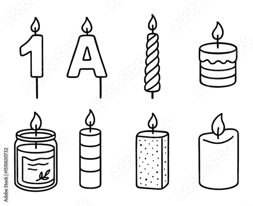 Hand-Drawn Candle Icons