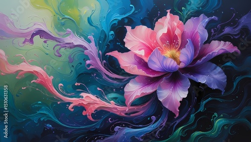 abstract background with flowers