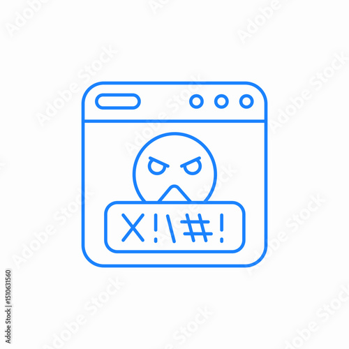 angry browser warning icon sign vector