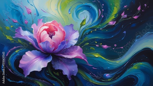 abstract background with flowers