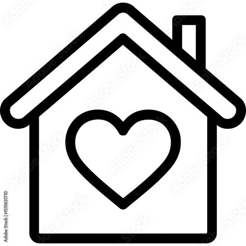 Modern outline of house with heart