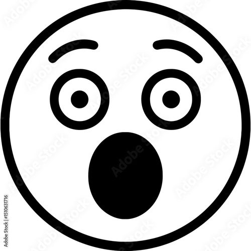 Modern vector icon of surprised expression