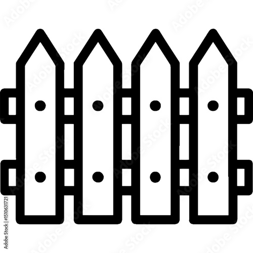 Modern vector picket fence icon
