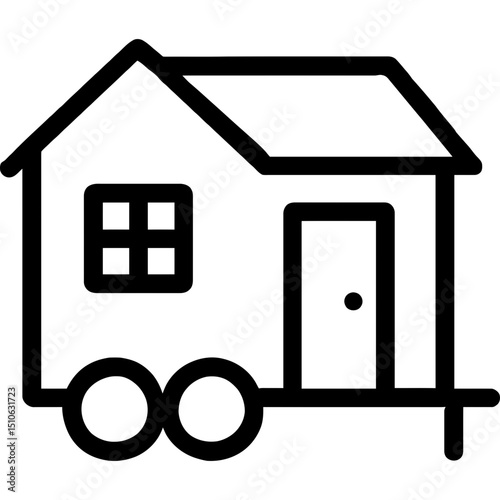 Minimal vector style tiny house icon