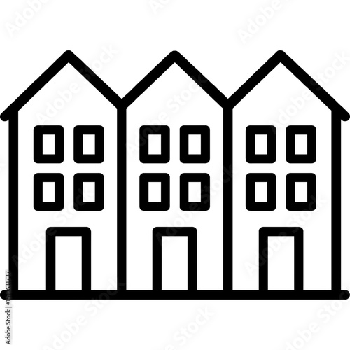 Minimalist icon of townhouse row