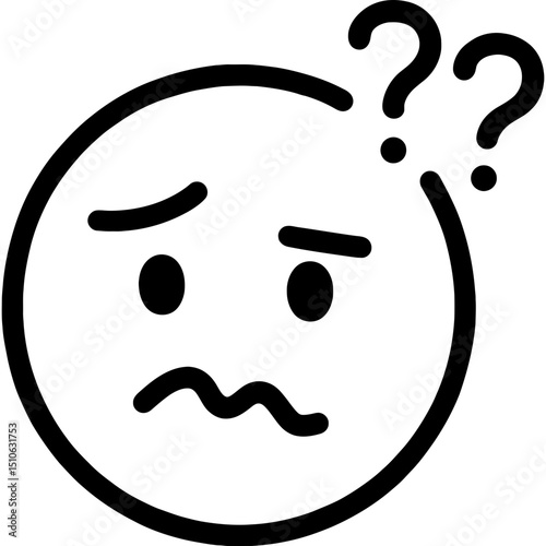 Modern outline icon of a confused expression