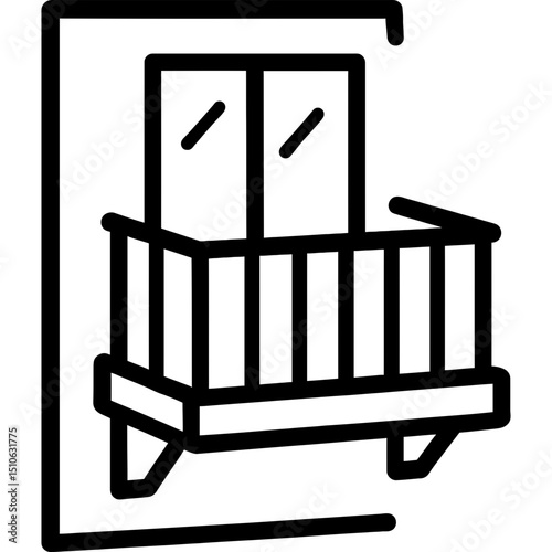Vector icon of a balcony with railings