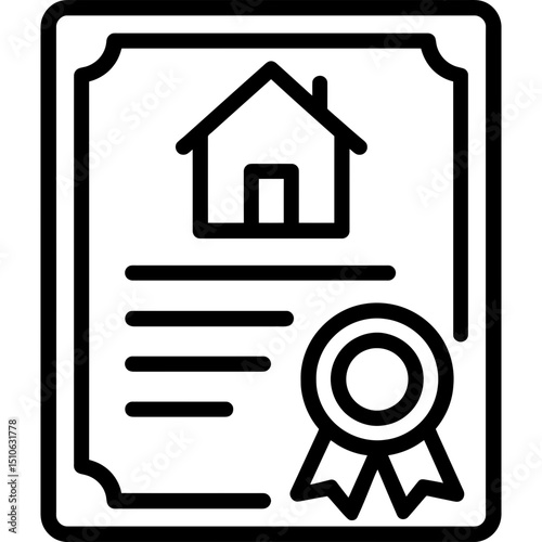 Vector icon of property deed with legal stamp