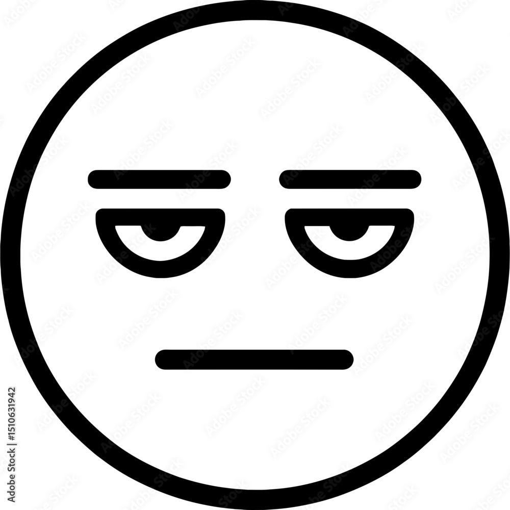 Minimalistic bored face icon Minimalistic bored face icon
