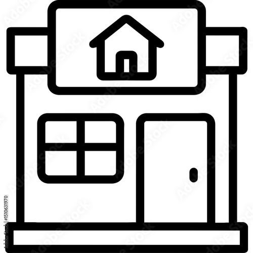 Minimalist real estate office icon design
