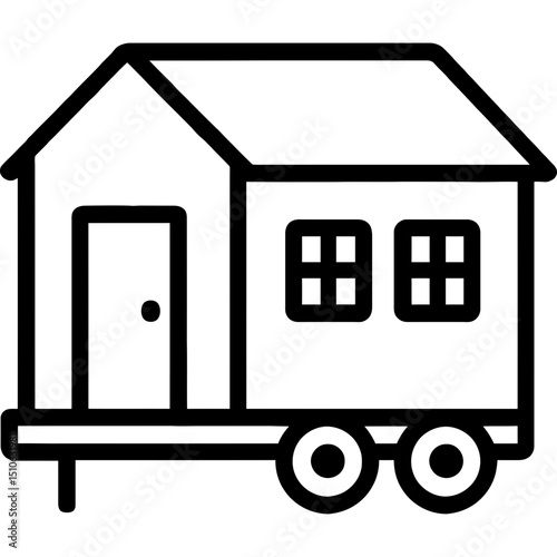 Minimalist tiny house icon design