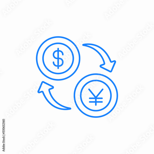 currency exchange arrows dollar euro icon sign vector