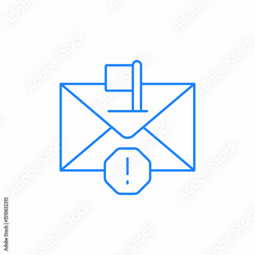 email with flag pinned icon sign vector