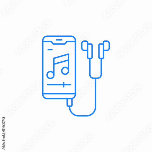 headphones music note icon sign vector