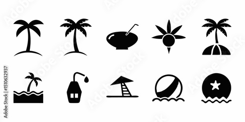Summer beach resort logo design featuring a coconut tree