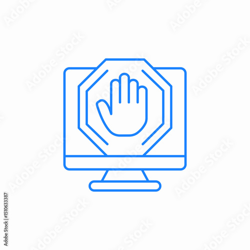 palm scan blocked icon sign vector
