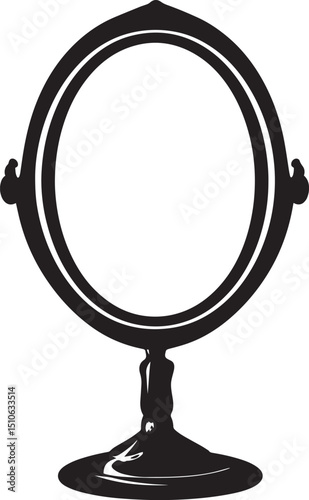 Clean and simple black vector silhouette of a mirror icon.
