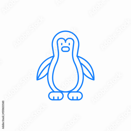 penguin ice animal icon sign vector