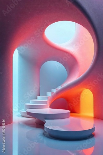 Sleek, modern design; sculpted curves and elegant lines create a visually appealing form Perfect for product showcases, abstract concepts, and architectural design , pattern, metallic