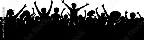 silhouette of crowd 