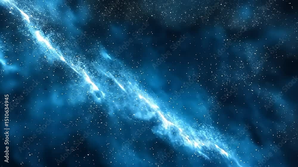 Magical Milky Way Galaxy Scenery Animated Cosmic Background with Blue Nebula Magical Milky Way Galaxy Scenery Animated Cosmic Background with Blue Nebula