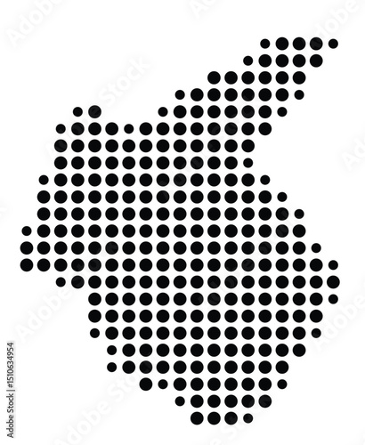 Symbol Map Of the County Carter (Tennessee, US) showing the County with a few black dots