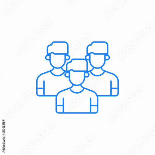 three people group meeting male icon sign vector