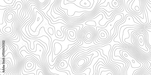 Topographic map background geographic line map with elevation assignments. Modern design with White background with topographic wavy pattern design.paper texture Imitation of a geographical map shades