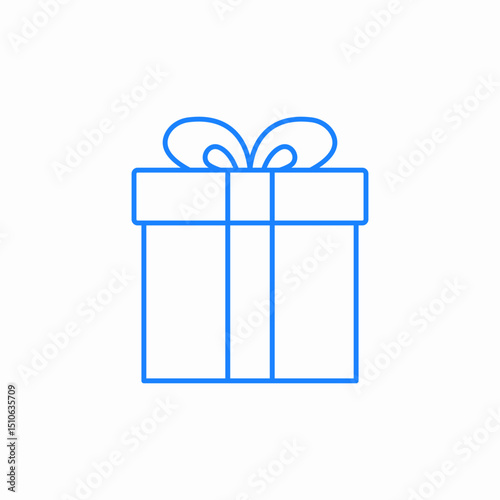 wrapped present ribbon icon sign vector