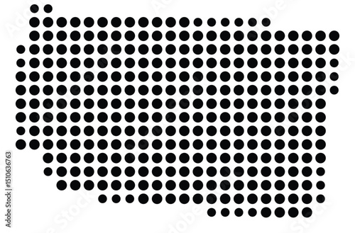 Symbol Map Of the County Macon (Tennessee, US) showing the County with a few black dots photo