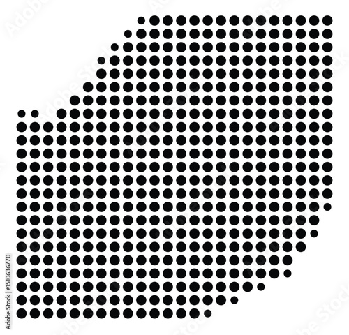 Symbol Map Of the County Madison (Tennessee, US) showing the County with a few black dots